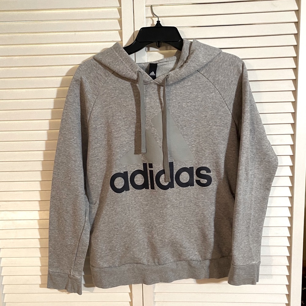 Adidas Pullover Hoodie w/ pockets Gray Sz Small